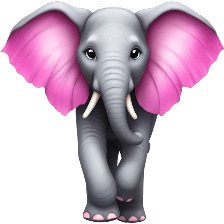 elephant with pink wings and gliter emoji