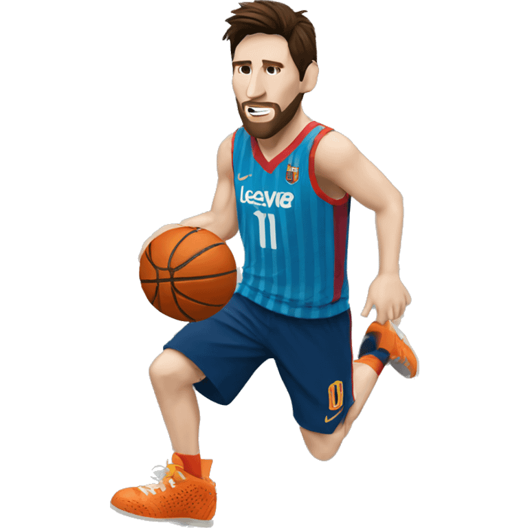 Lionel Messi playing basketball emoji