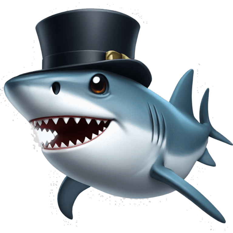 shark with tophat emoji