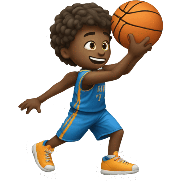 A boy playing basketball emoji