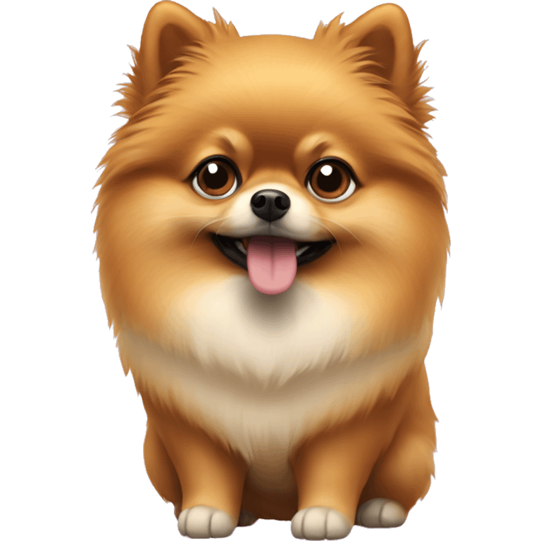 Pomeranian wearing a phone in his hands emoji