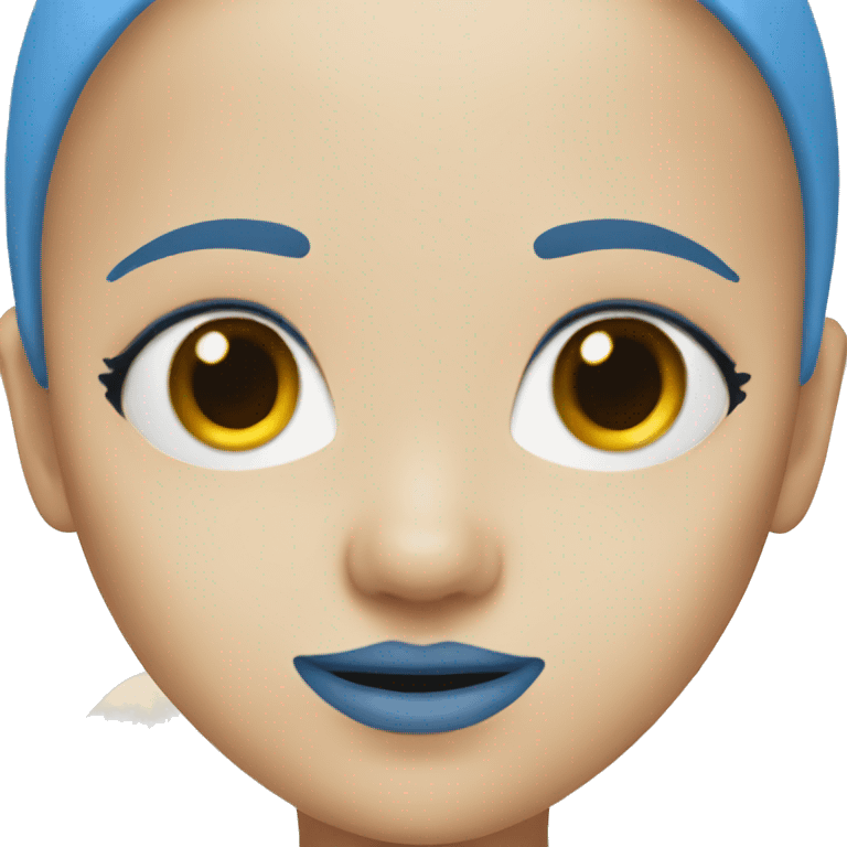 bald girl with blue skin emoji