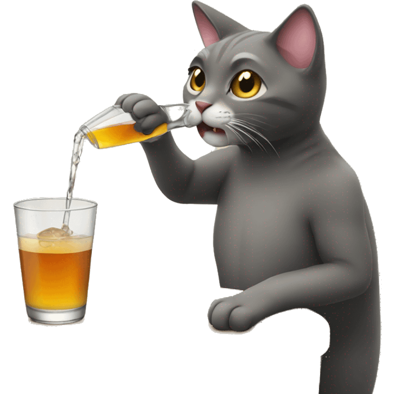 Cat having a drink emoji