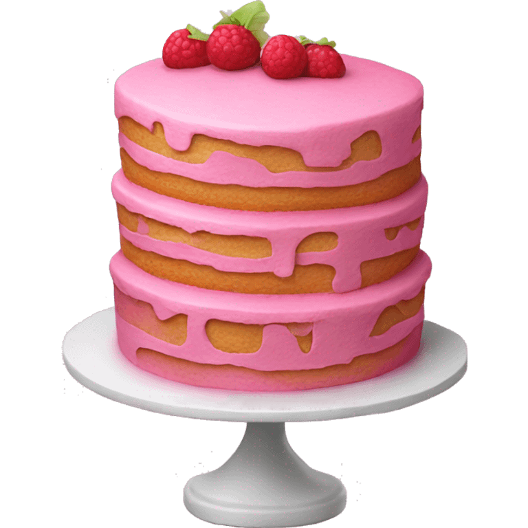 Realistic pink layered cake emoji