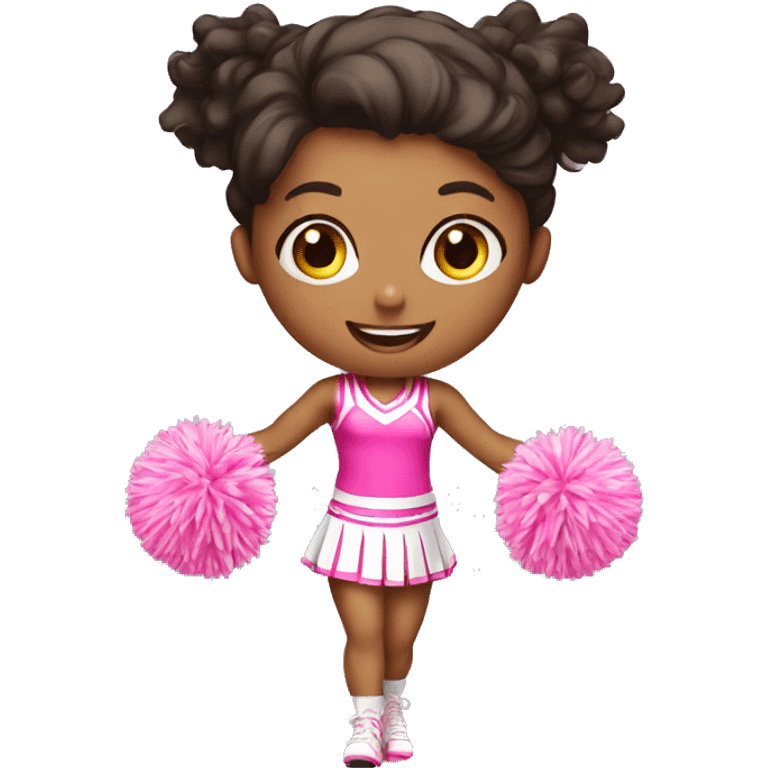 a cheerleader girl with pink pom poms emoji