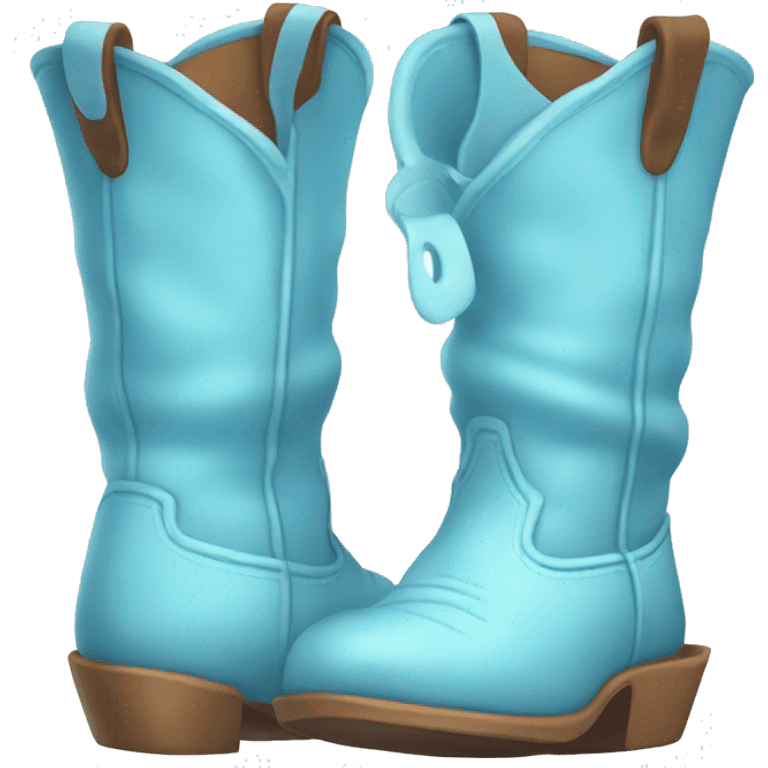 baby blue cowboy boots emoji