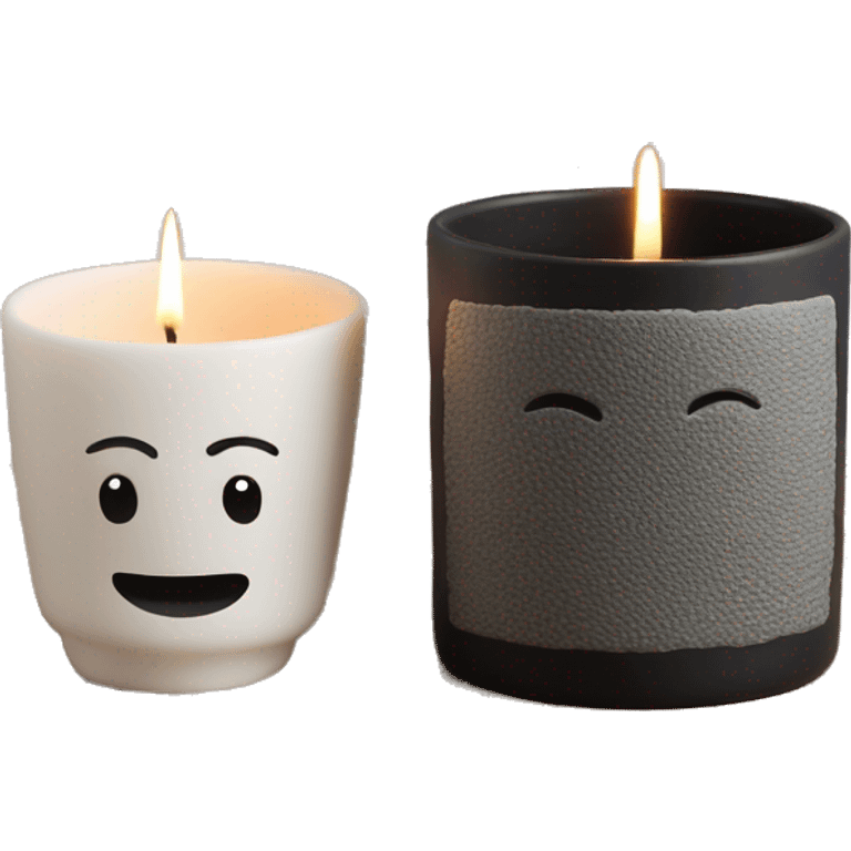 fragrance candle with ceramic cup and design texture feeling, no emoji (single black color) emoji