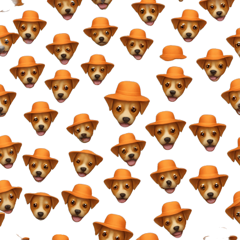 orange dog wearing a hat emoji