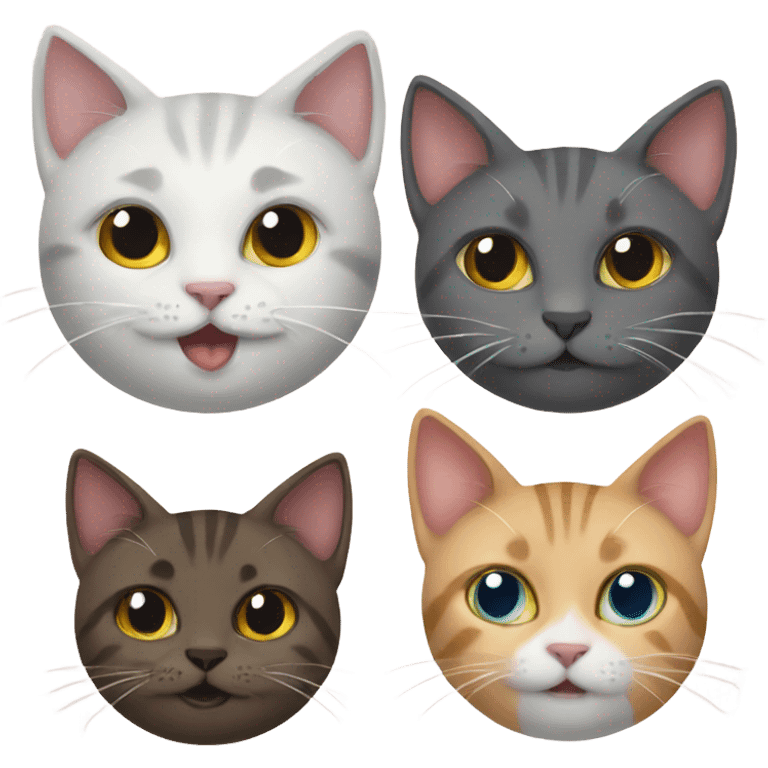 Four friend cats emoji