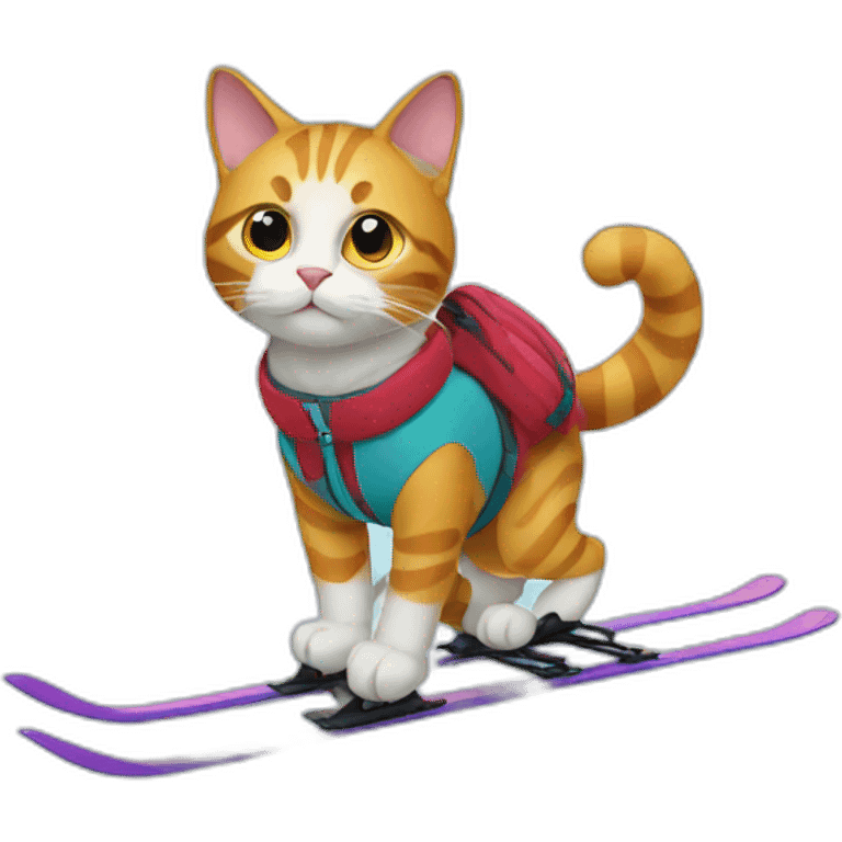 Cat on skis emoji