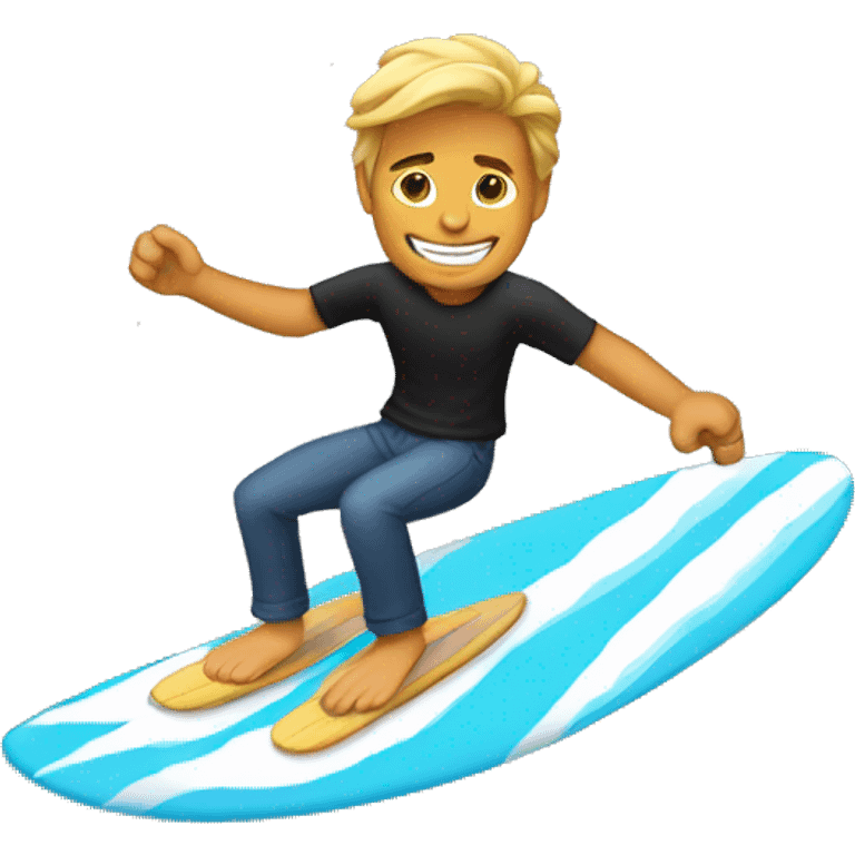 Josh riding a surfboard  emoji