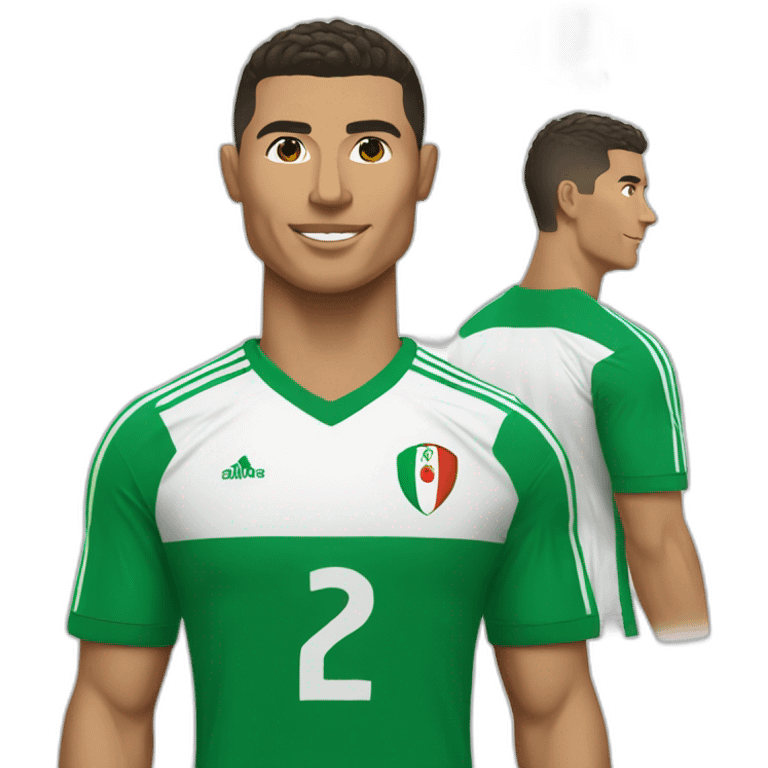 Ronaldo with Algerian soccer jersey emoji