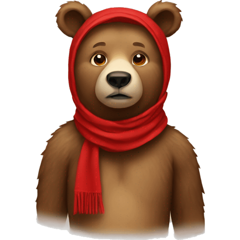 Bear with a red scarf emoji