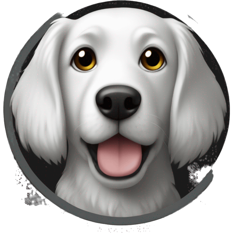 Airdrop crypto in circle put white dog and black background  emoji