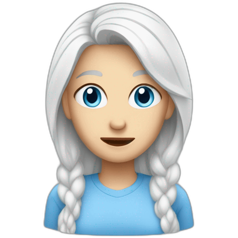 Mother worried blue-eyes white-hair middled-aged White techy emoji