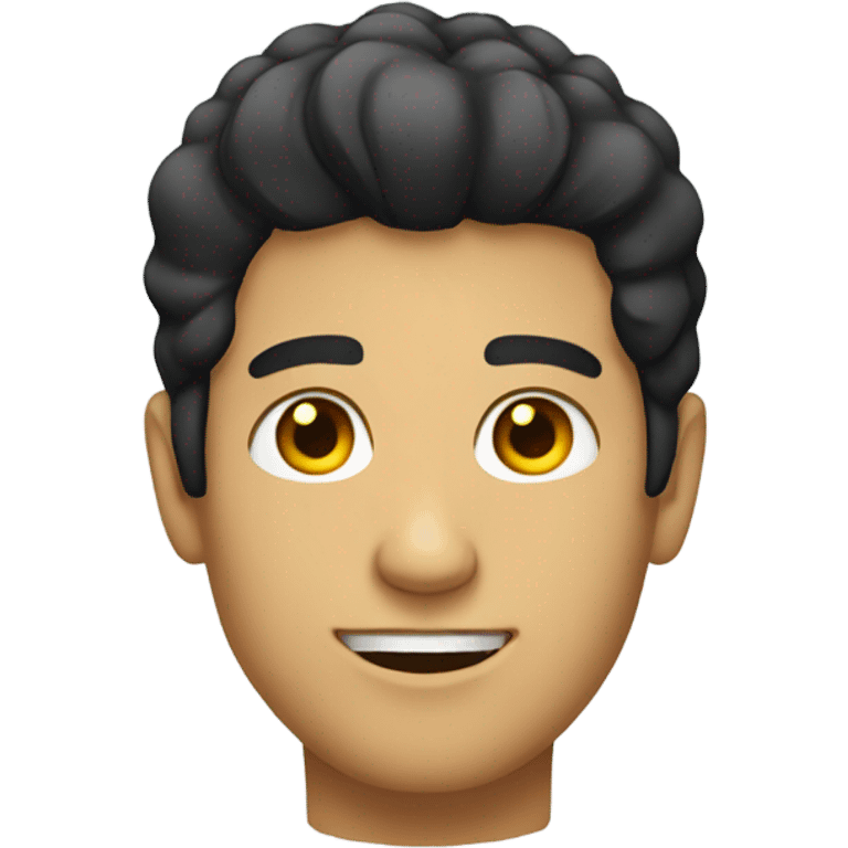 male portrait with black hair with yellow hair  emoji