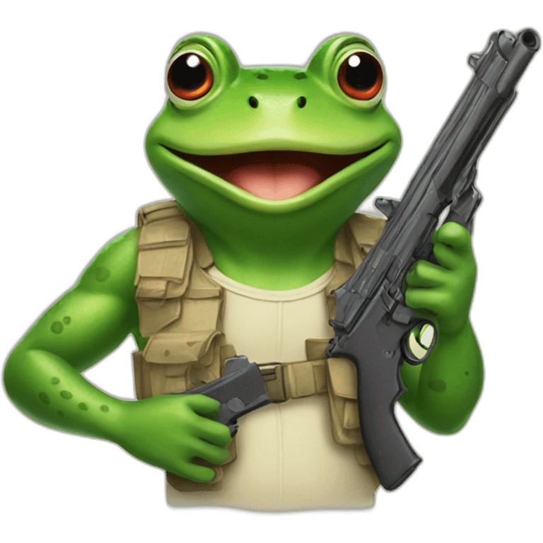 Frog with guns emoji