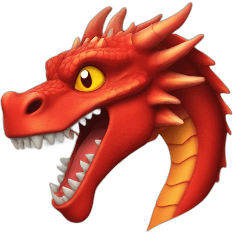 A red dragon with fire coming out of its mouth emoji