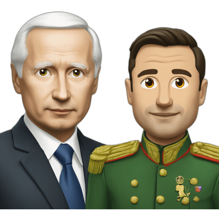 Vladimir poutine avec volodimir zelenski emoji