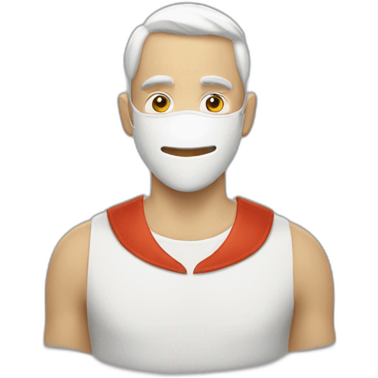 Guy with a white carmeval mask emoji