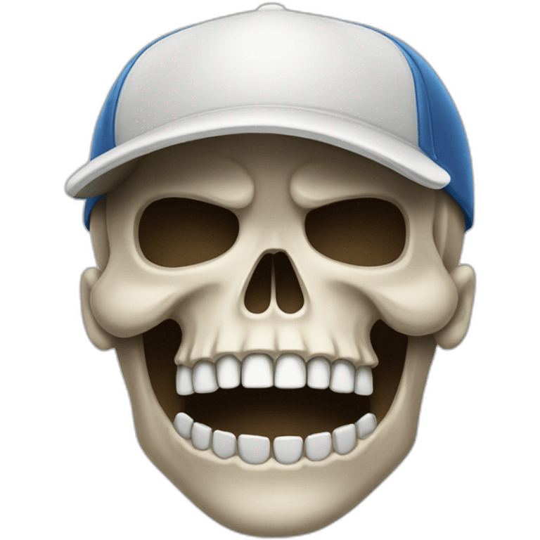 skull wearing baseball cap emoji