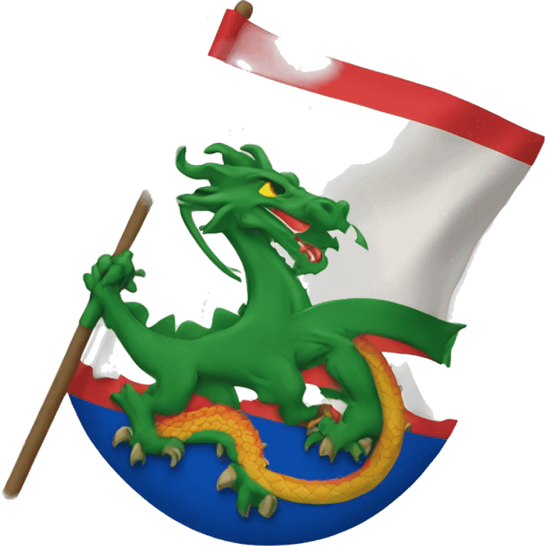 warior flag with a dragon on it emoji