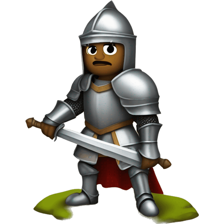 Medieval knight down on mi kness emoji