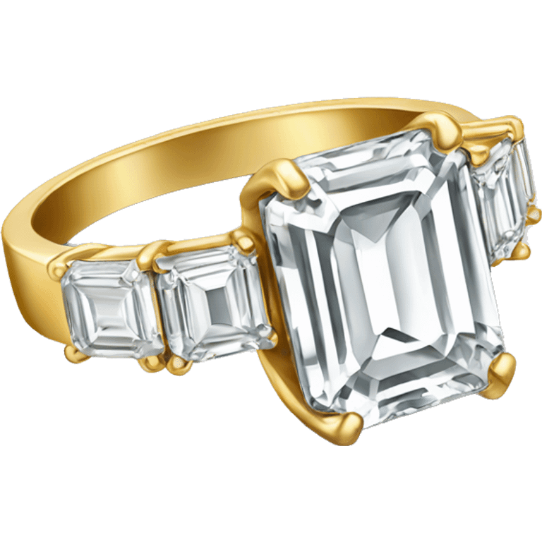 Emerald cut diamond ring  emoji