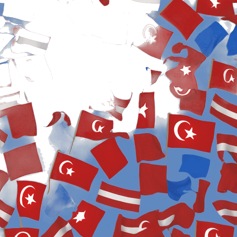 Create Turkey flag  but replace red with blue emoji