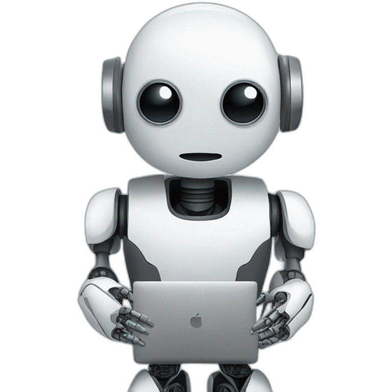 robot with macbook emoji