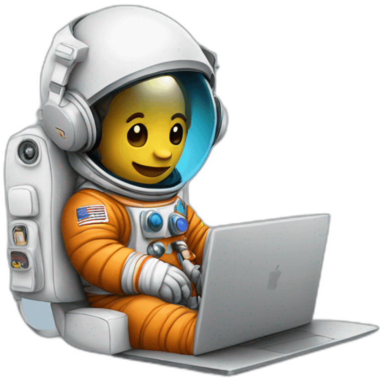 astronaut on laptop with headphones emoji