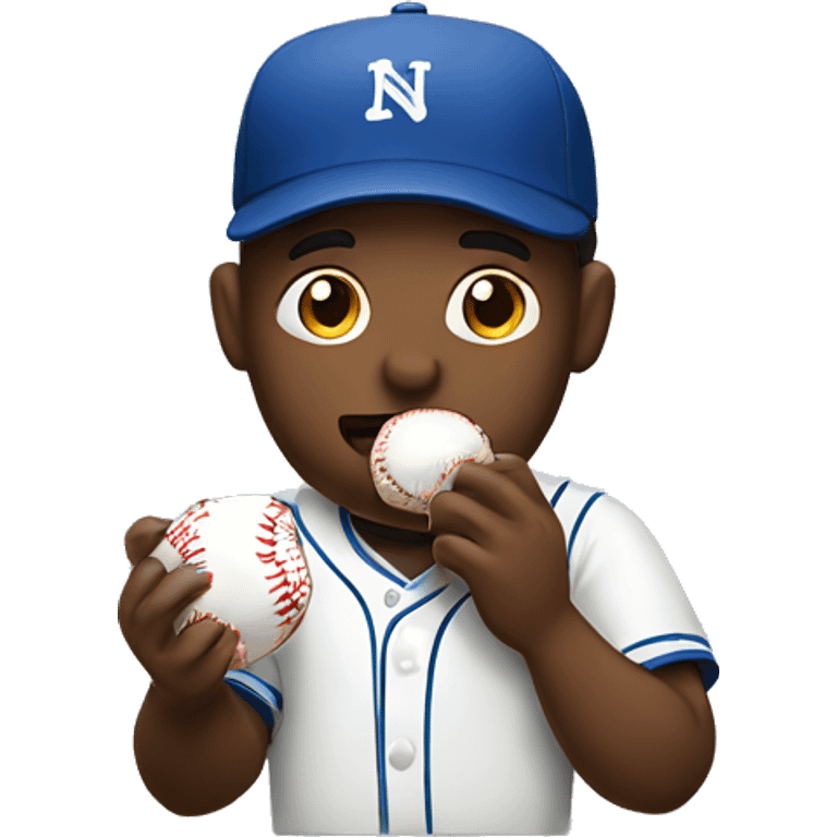 Man eating baseball emoji