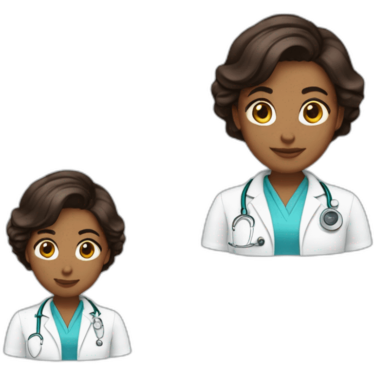 Infirmière 👩🏻‍⚕️ cheveux brun emoji