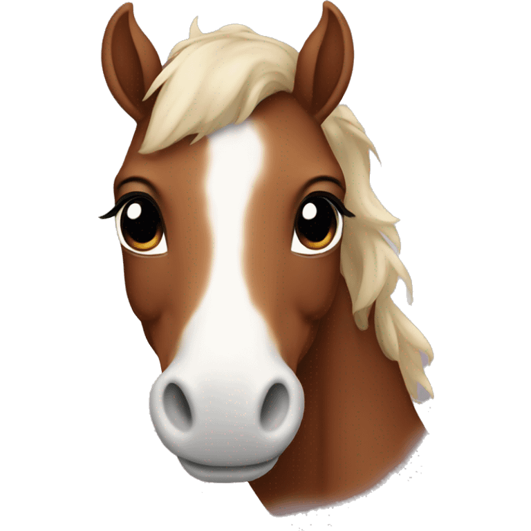 brown cute baby horse with white muzzle emoji