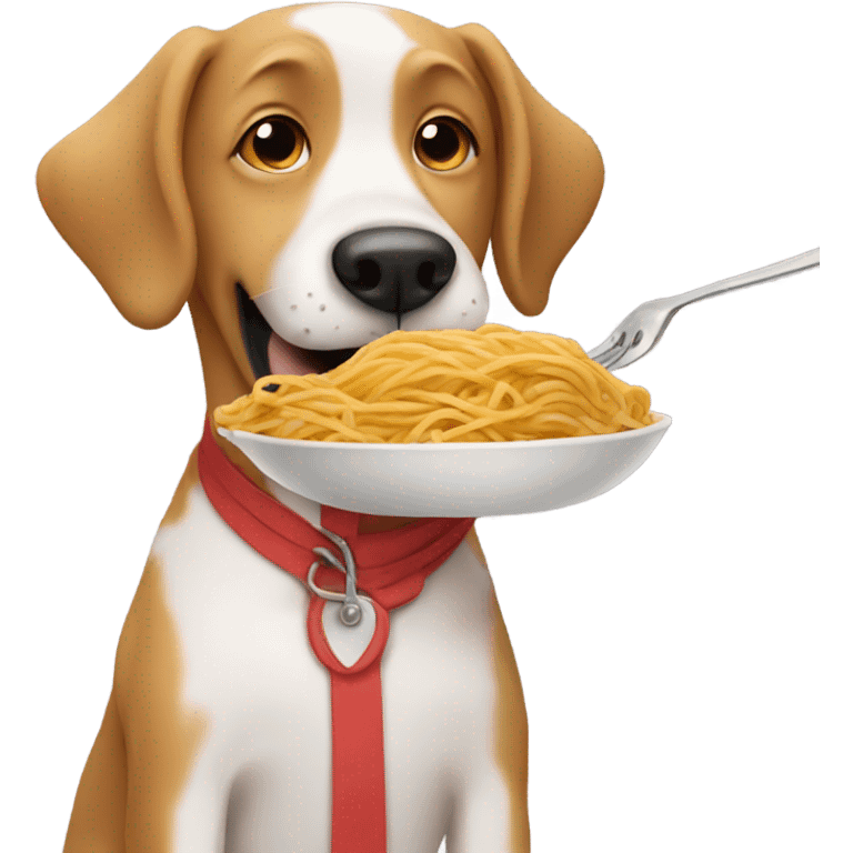 dog eating spaghetti emoji