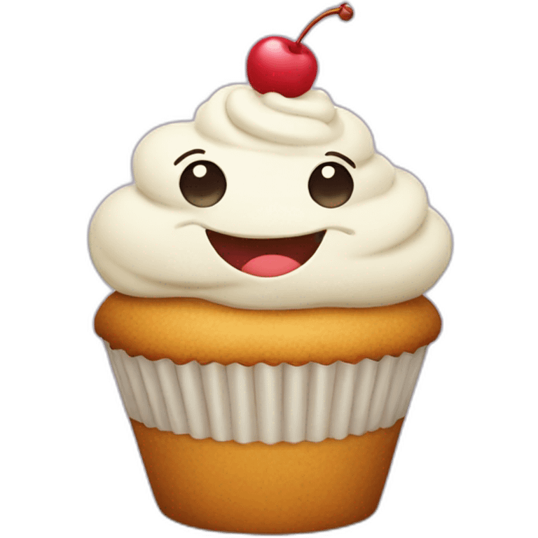 Happy cupcake emoji