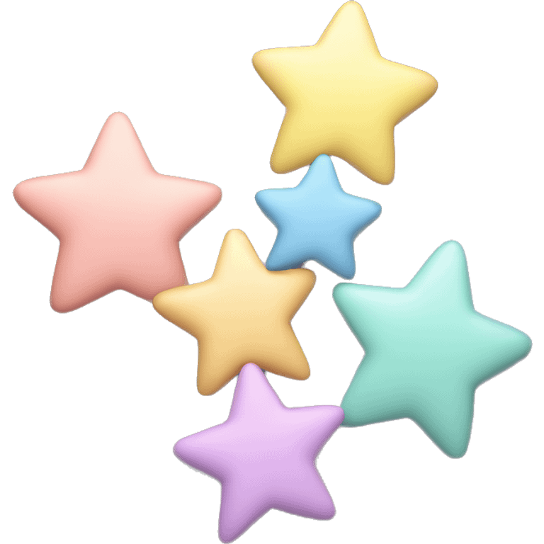 1 Large stars with 3 smaller stars. All pastel colours emoji