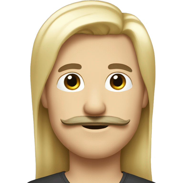 À m’en long straight blond hair  and a moustache emoji