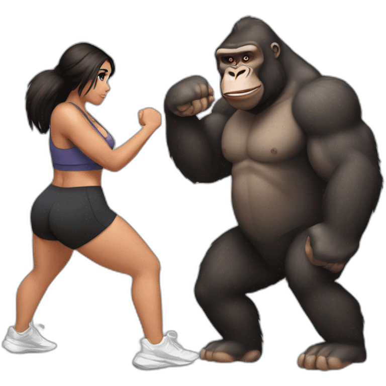 Buff Gorilla helping Kim Kardashian exercise emoji