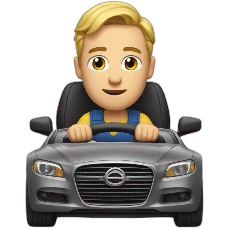 Mathieu driving a car emoji