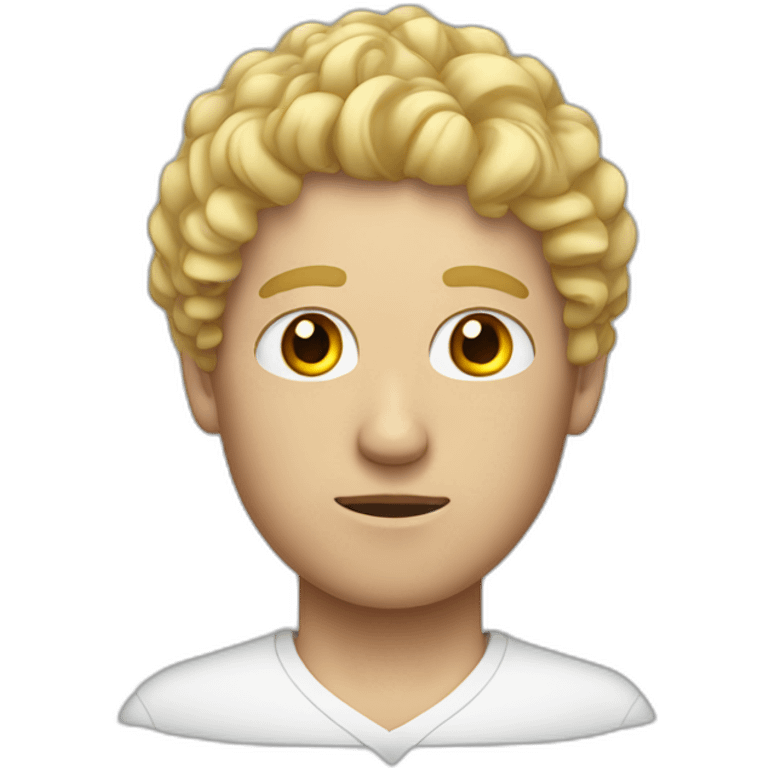 blond curly hair man with a hematoma on his eye emoji