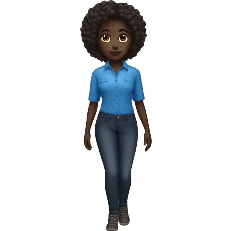 darkskin girl blue shirt emoji