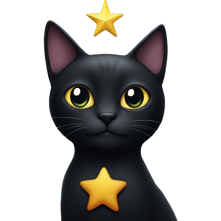 black cat with star emoji