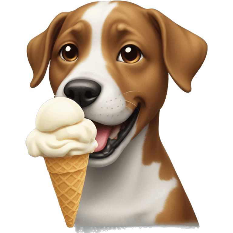 Dog eating ice cream emoji