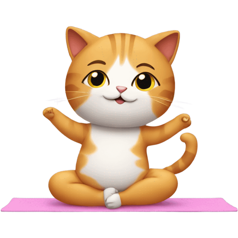 Cat doing yoga emoji