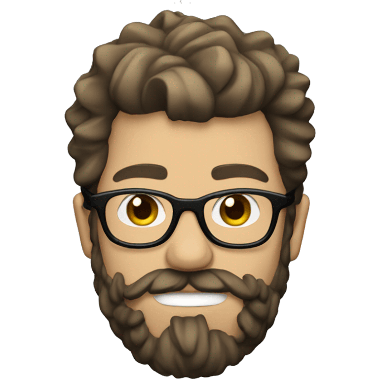 punk rocker with Short Brown Hair and glasses and beard emoji