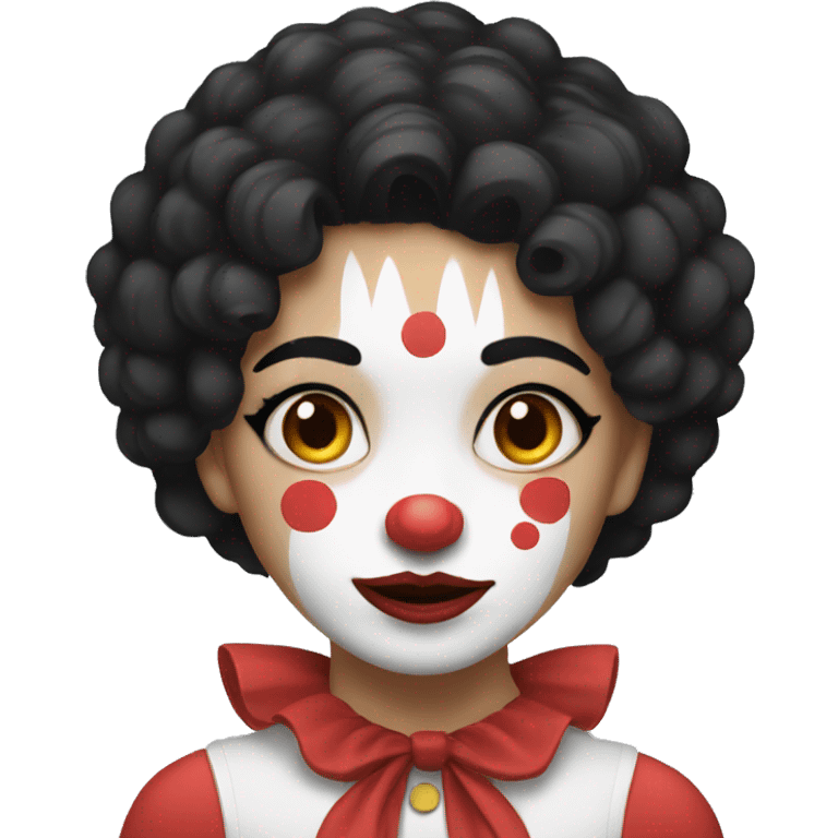 Girl with black hair and clown makeup  emoji