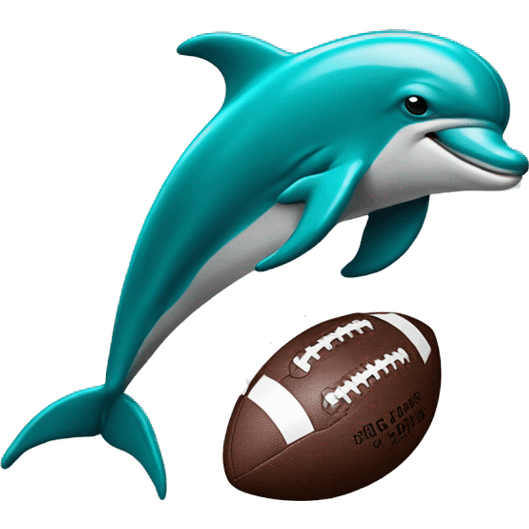 Dolphins with a football  emoji