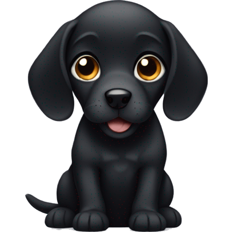 Black puppy with floppy ears emoji