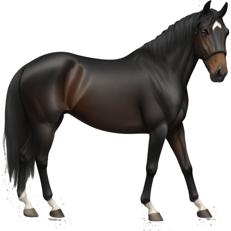 black race horse facing righ emoji